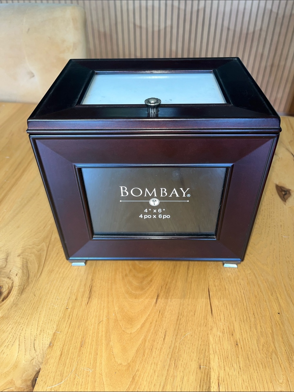 Bombay Dark Brown Photo Keepsake Box with Photo Frame